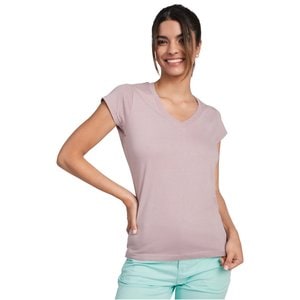 Roly CA6646 - Women's Slim-Fit V-Neck Cotton Tee with Ribbed Finish