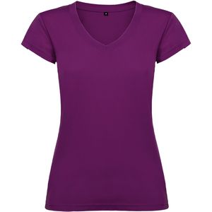 Roly CA6646 - Women's Slim-Fit V-Neck Cotton Tee with Ribbed Finish