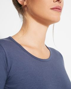 Roly CA1218 - Elegant Cotton Long-Sleeve Women's Tee with Trimmed Neck