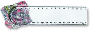 LASTA Multifunctional 15cm Ruler with Magnifier & Protractor - GiftRetail KC3102
