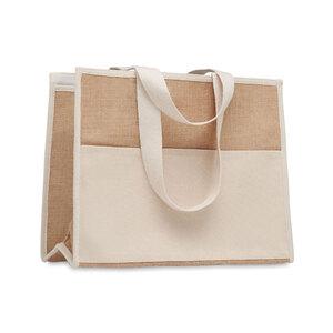 CAMPO DE GELI Eco-Friendly Jute and Canvas Insulated Cooler Bag - GiftRetail MO6160