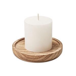PENTAS Vanilla Scented Candle on Elegant Wooden Base - GiftRetail MO6282