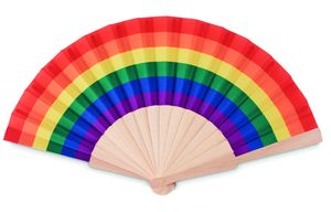 BOWFAN Rainbow wooden hand fan - GiftRetail MO6446