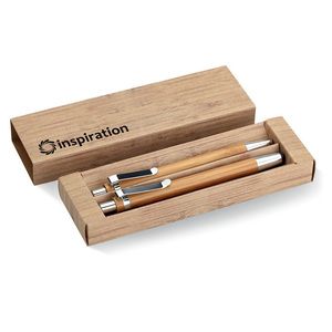 BAMBOOSET Eco-Friendly Bamboo Pen and Pencil Gift Set - GiftRetail MO8111
