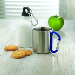TRUMBO Lightweight Stainless Steel Mug with Carabiner Handle - GiftRetail MO8313