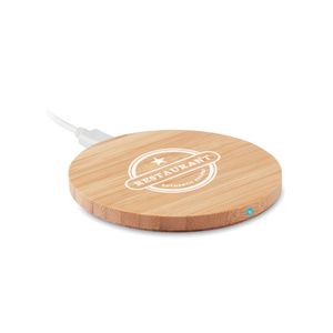 RUNDO Eco-Friendly Bamboo Wireless Charger for QI Devices - GiftRetail MO9434