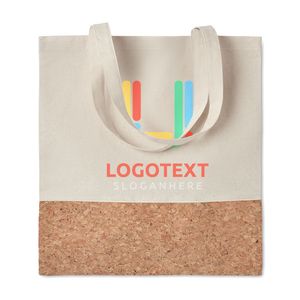 ILLA TOTE Eco-Friendly Cotton Tote with Cork Detail - GiftRetail MO9517
