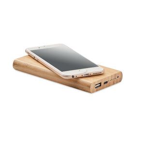 ARENA C Eco-Friendly Bamboo 6000mAh Wireless Power Bank - GiftRetail MO6815