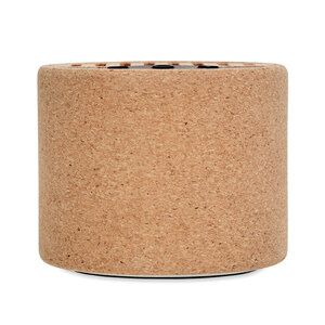 ROUND Eco-Friendly Cork and Bamboo Wireless Speaker - GiftRetail MO6819