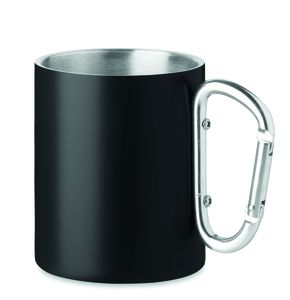 TRUMBA 300ml Stainless Steel Mug with Carabiner Handle - GiftRetail MO6873