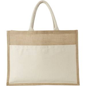 Mumbay cotton pocket jute tote bag 18L - EgotierPro 119526