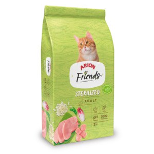 Arion Friends CAT-STERILIZED - Friends Cat Sterilized Croquettes: For sterilized or overweight cats. Turkey, L-carnitine, salmon oil & taurine