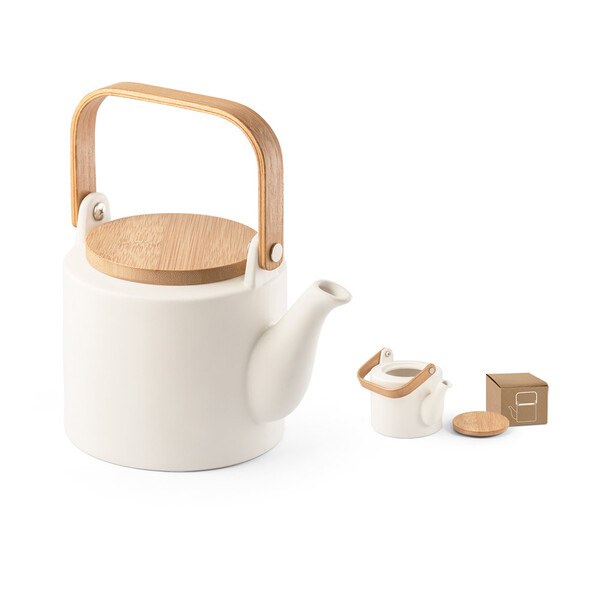 700 mL ceramic teapot with bamboo lid - Egotier 94255