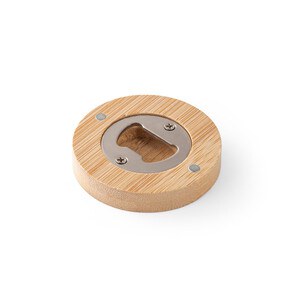 Bamboo coaster with bottle opener - Egotier 94573