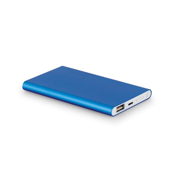 Power bank slim 4'000 mAh in recycled aluminium (100% rAL) and recycled ABS (100% rABS) - Egotier 97344