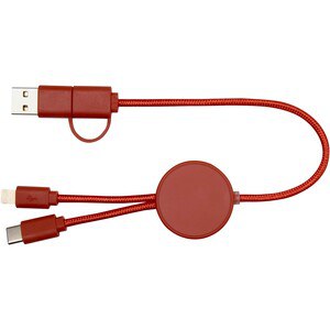 Citala 5-in-1 recycled plastic 30 cm data sync and 27W fast charge cable - EgotierPro 124427