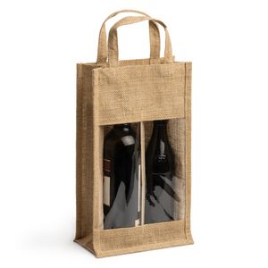 GRACE Laminated jute bag with window and double compartment - EgotierPro BO7610