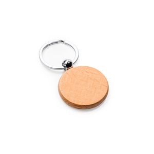 SILA Natural wood keyring in two designs with metal ring
