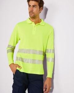 Roly HV9319 - ATRIO LS Technical high-visibility long-sleeve polo shirt