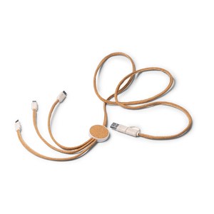 METRIK 5-in-1 Charger Cable w/Cork & Wheat - EgotierPro CR1094