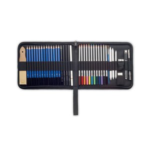 GENUINE Professional 40-Piece Art Set with Zipped Case - GiftRetail MO2054