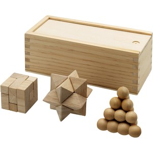 Brainiac 3-piece wooden brain teaser set - EgotierPro 110029