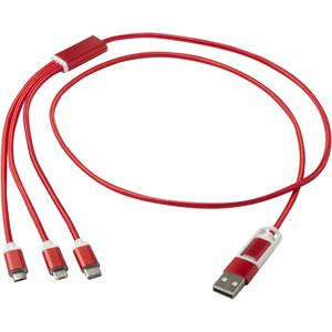 Versatile 5-1 recycled aluminium charging cable - EgotierPro 124386