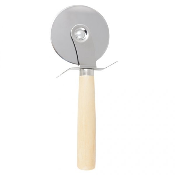 Stainless Steel Pizza Cutter with Wooden Handle