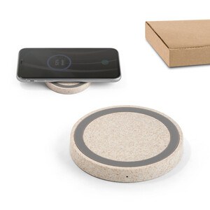 Superfast 5W wireless charger in ABS and straw fibre - Egotier 97929