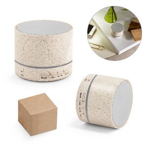 3W portable speaker with 4h30m battery life in straw fibre and recycled ABS (100% rABS) - Egotier 97930