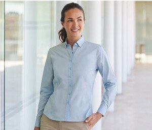 HENBURY HY583 - LADIES' LONG SLEEVED 'COTTON FEEL' COOLPLUS® SHIRT