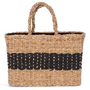 Kimood KINS136 - Eco-friendly striped seagrass basket bag