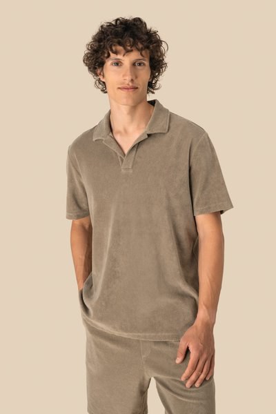 Eco-friendly men's Terry Towel polo shirt