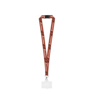 Lanyard'In 94428 - Polyester sublimation lanyard with carabiner, safety clasp, and rigid card holder