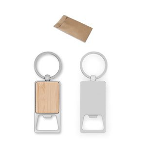 Rectangular iron keychain with bottle opener - Egotier 95121