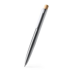 Stamina BL1611 - KENT Ballpoint pen with recycled stainless steel body and bamboo push button