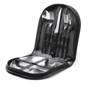 Stamina CU1675 - TRIVOR Set of cutlery and plates in stainless steel