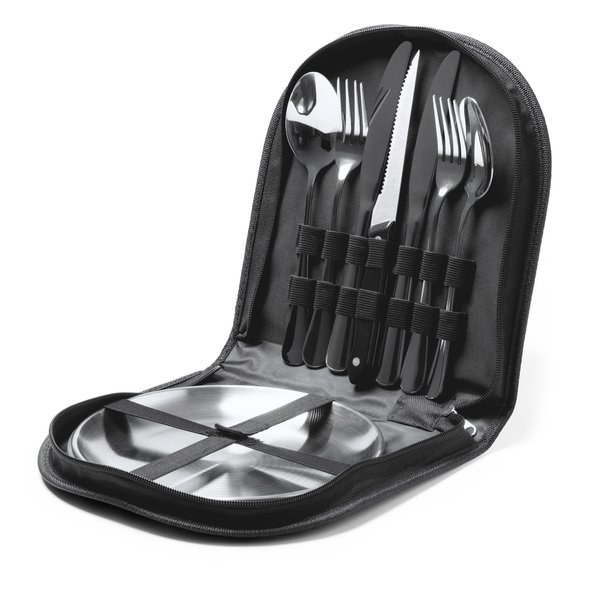 Stamina CU1675 - TRIVOR Set of cutlery and plates in stainless steel
