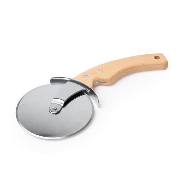 ZANETI Pizza cutter made from stainless steel with handle made from wood with ergonomic grip shape for comfortable use