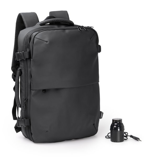 SOPLEX Extendable backpack made from PU leather with vacuum compression thanks to its 30W electric pump