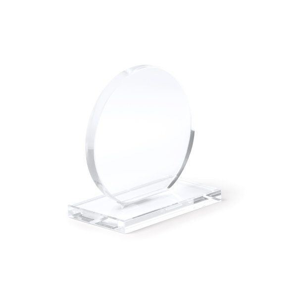 GARAY Circular design glass trophy with a rectangular base