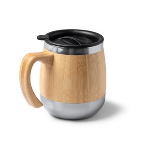 Stamina TZ1585 - MARLY Double-walled 304 stainless steel mug with bamboo exterior