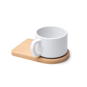 Stamina TZ1840 - GEISA Matte ceramic mug and bamboo tray set