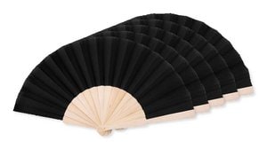 Pack of 50 GiftRetail MO9532 - FANNY WOOD Elegant Wooden Hand Fan with Polyester Fabric