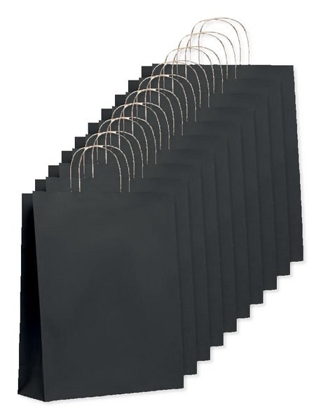 Pack of 10 GiftRetail MO6174 - PAPER TONE L Eco-Friendly Large European Gift Paper Bag 90gsm