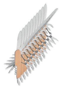 Pack of 10 GiftRetail MO9934 - LUCY LUX Stainless Steel Bamboo Multi-Tool Knife