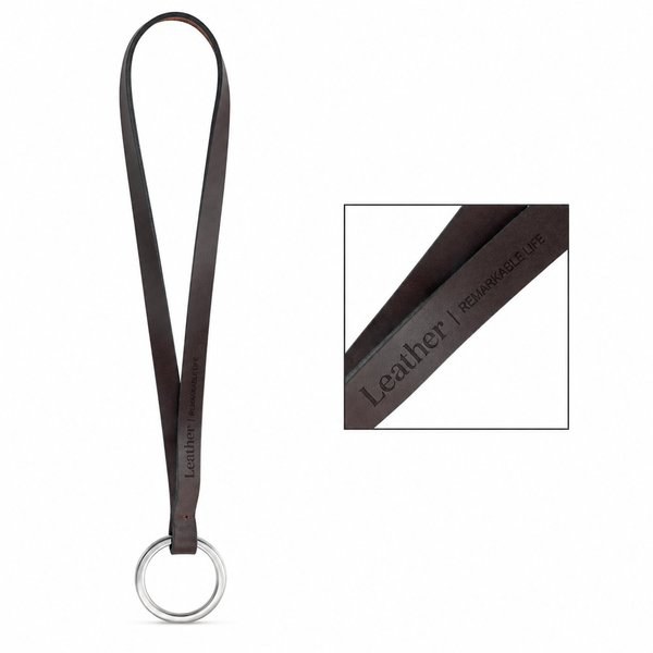 Printed sample of Lanyard LEATHER Short Slim (10 mm)