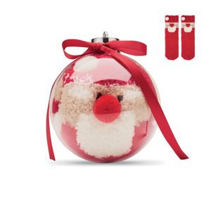 SNUG M Santa socks in bauble ornament - GiftRetail CX1585