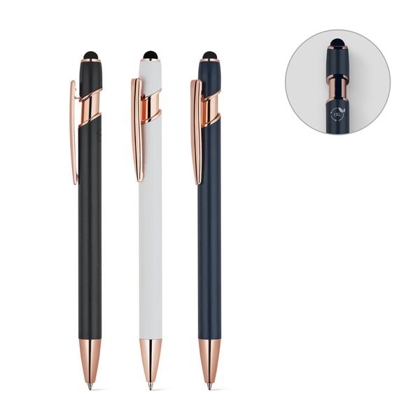 Ballpoint pen made from recycled aluminium (100% rAL), with a matt finish and blue ink