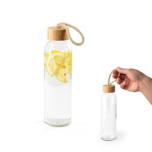 520 ml glass bottle with bamboo lid - Egotier 94449